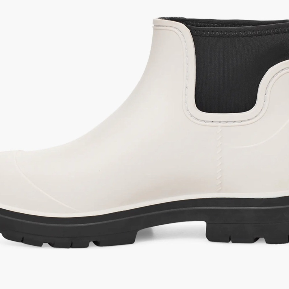 Ugg Uggs Droplet Women's Booties White Black Brand Ankle Rain Boots 8 Trending